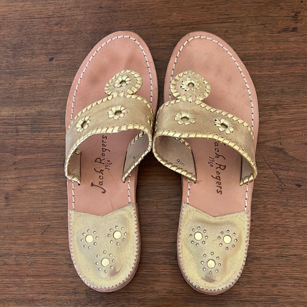 Jack Rogers Jacks Flat Sandal Platinum Gold